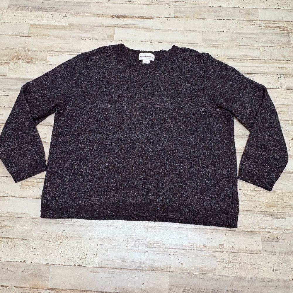 Alfred Dunner Soft Gray Knit Sweater Women's Size XL Lightweight